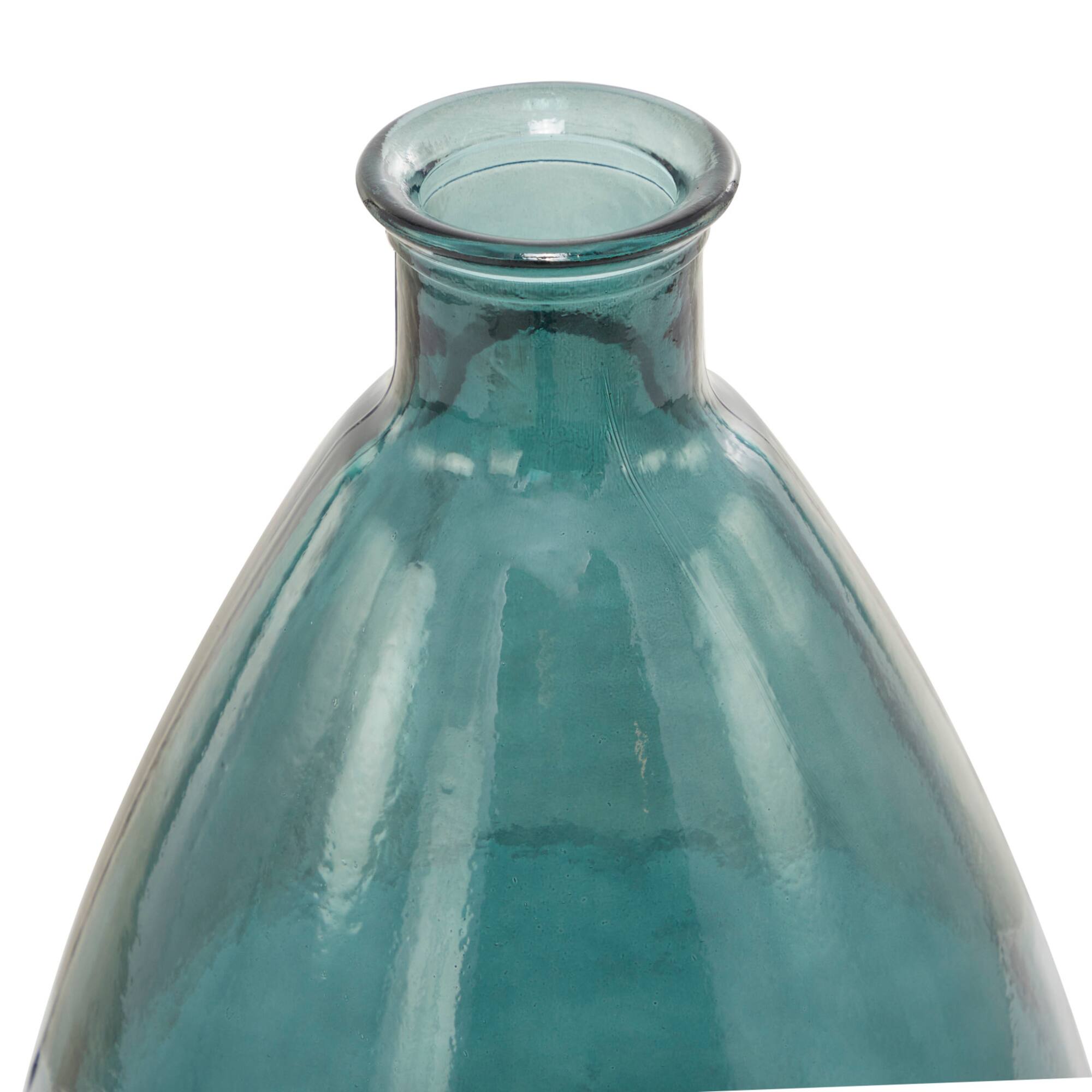 Blue Recycled Glass Handmade Spanish Vase 13" x 13" x 24"